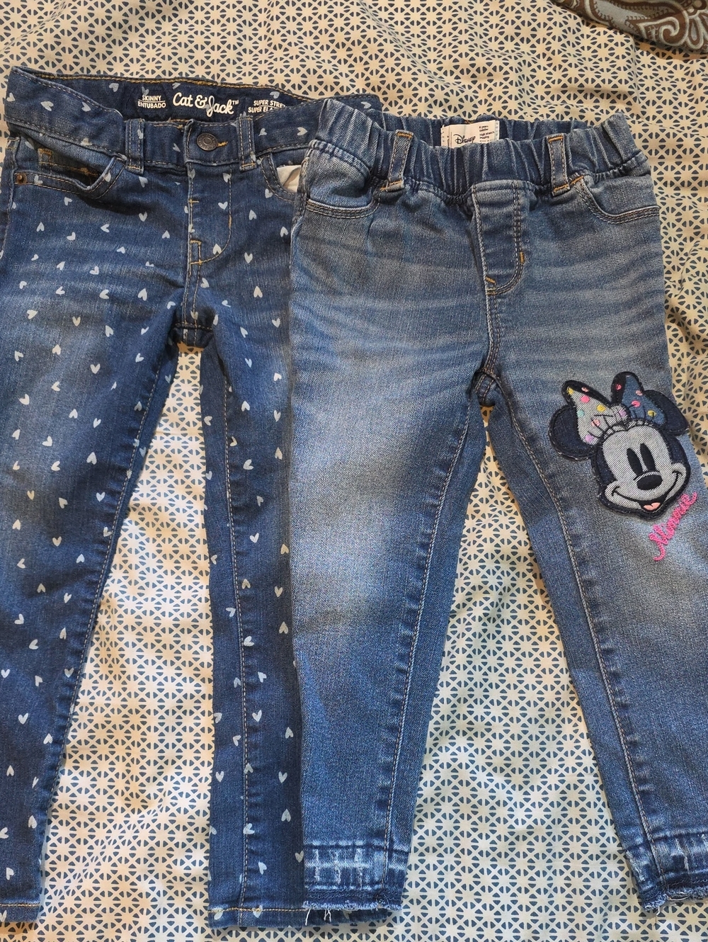 2 Pairs of Disney & Cat & Jack Girls' Blue Denim Jeans